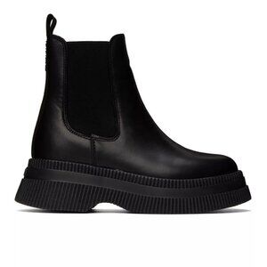 Ganni Creepers leather Chelsea boots in black